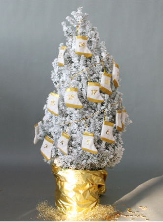 Adventsstiefelkette "weiß gold"